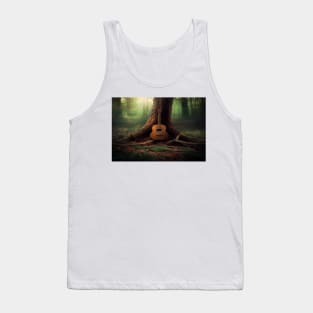 Acoustic Guitar Tree Of Life / Unwind Art Work Design Tank Top